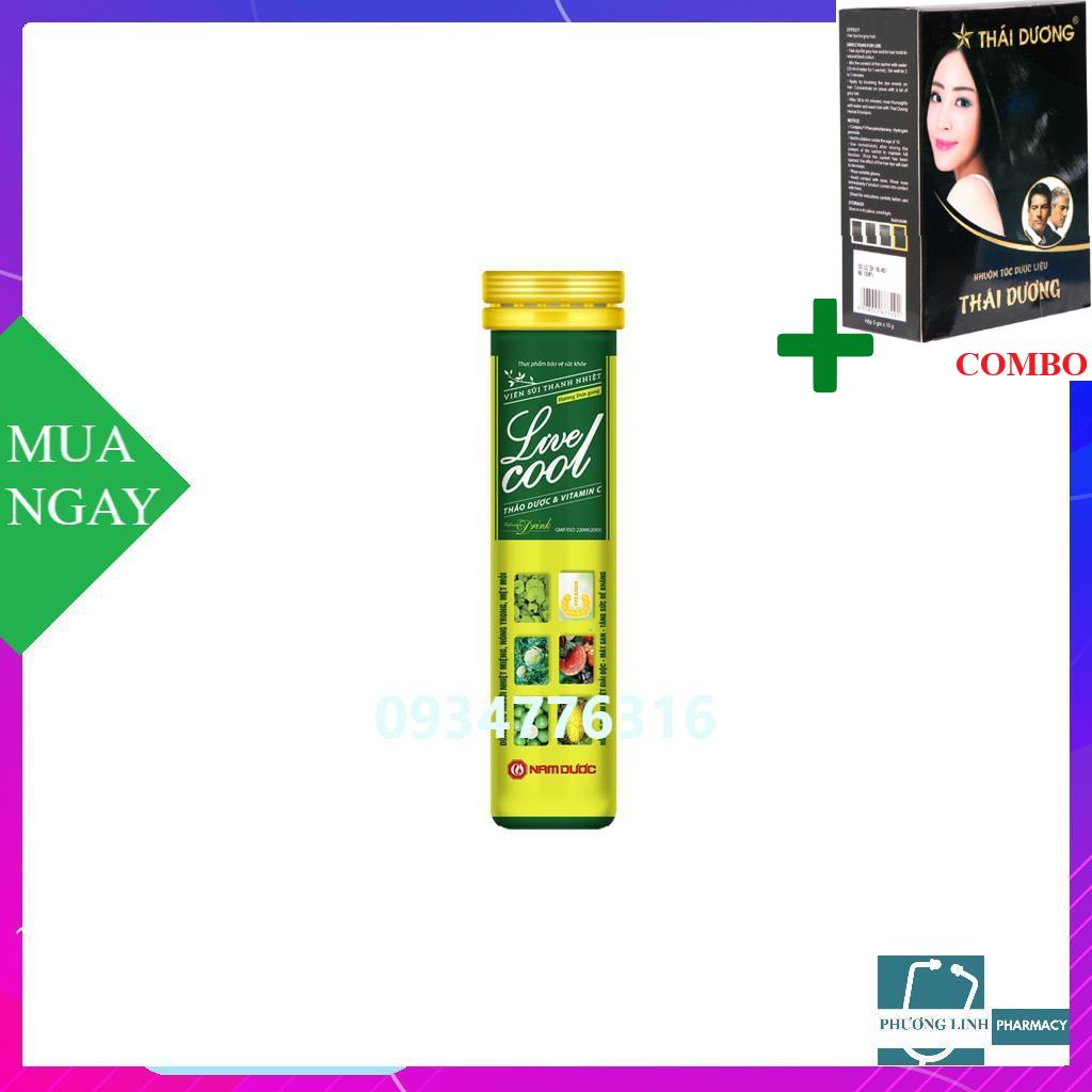 Combo Gội Là Đen Thái Dương+ Viên Sủi Thanh Nhiệt Live Cool - Hỗ Trợ Thanh Nhiệt Giải Độc Mát Gan