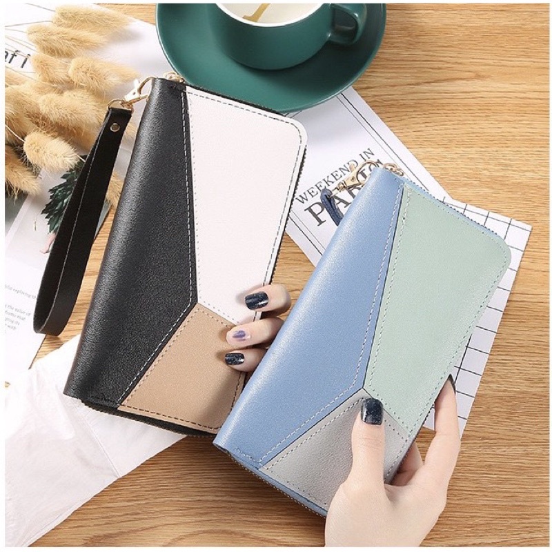 Ví Nữ Đẹp Đáng Dài Nhiều Ngăn Cầm Tay Thời Trang Phối Màu Cao Cấp Trẻ Chung Điệu Đà Thiết Kế Theo Phong Cách Mới Nhất