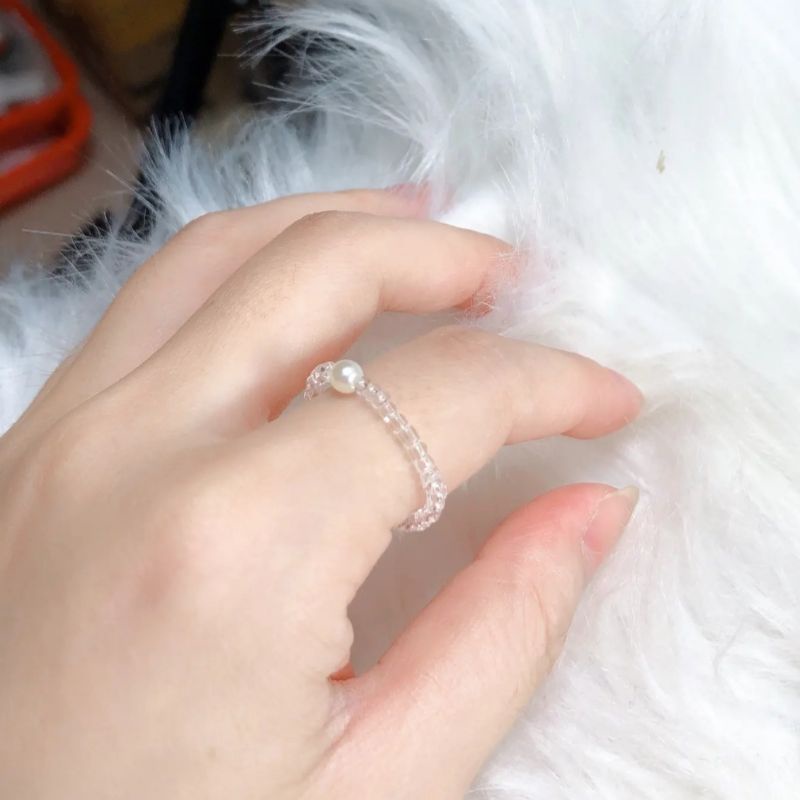 Nhẫn hạt cườm theo tông màu nhiều mẫu 2mm|beads ring