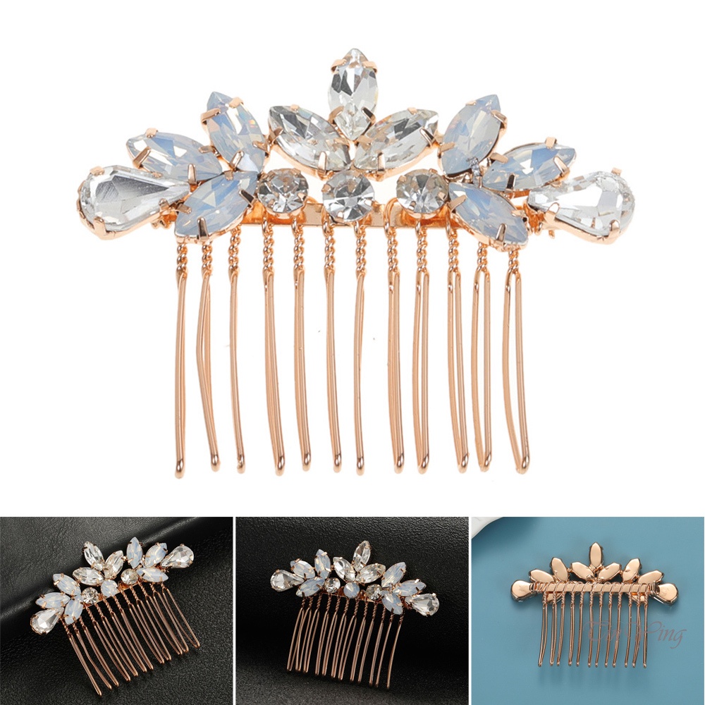 GETNOIVAS Lược Cài Tóc Đính Đá Bằng Hợp Kim Nhiều Màu Sắc Dành Cho Phù Dâu Đám Cưới