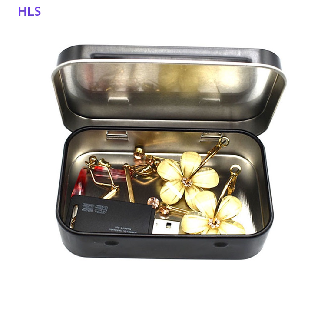 Hộp Đựng Chìa Khóa Nắp Lật Bằng Kim Loại Màu Đen / Bạc Kích Thước Nhỏ Tiện Dụng