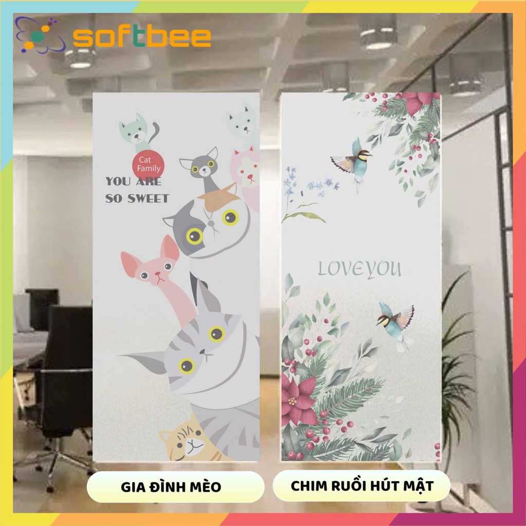 Decal dán kính hoa văn, chống nhìn trộm, giảm ánh sáng, keo bám chắc chắn