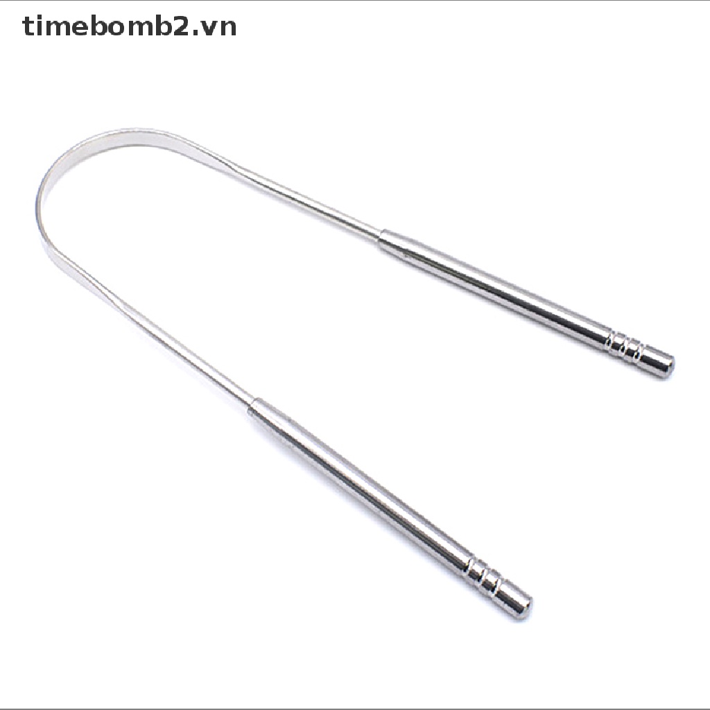 Set 2 Dụng Cụ Nạo Lưỡi Bằng Thép Không Gỉ Vệ Sinh Chăm Sóc Răng Miệng