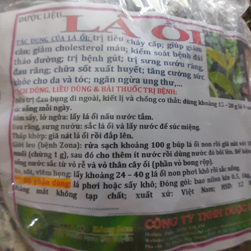 Thảo dược LÁ ỔI khô đóng gói 500g - Công ty dược liệu Hồng Lan