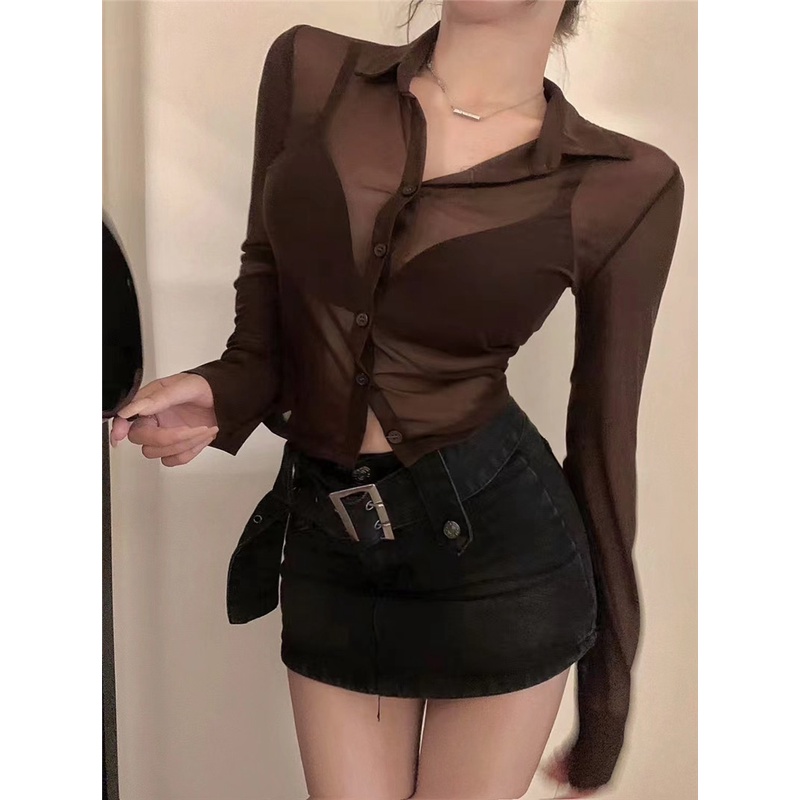 Áo lưới XINLANYASHE gợi cảm thời trang mùa hè 2023 dành cho nữ