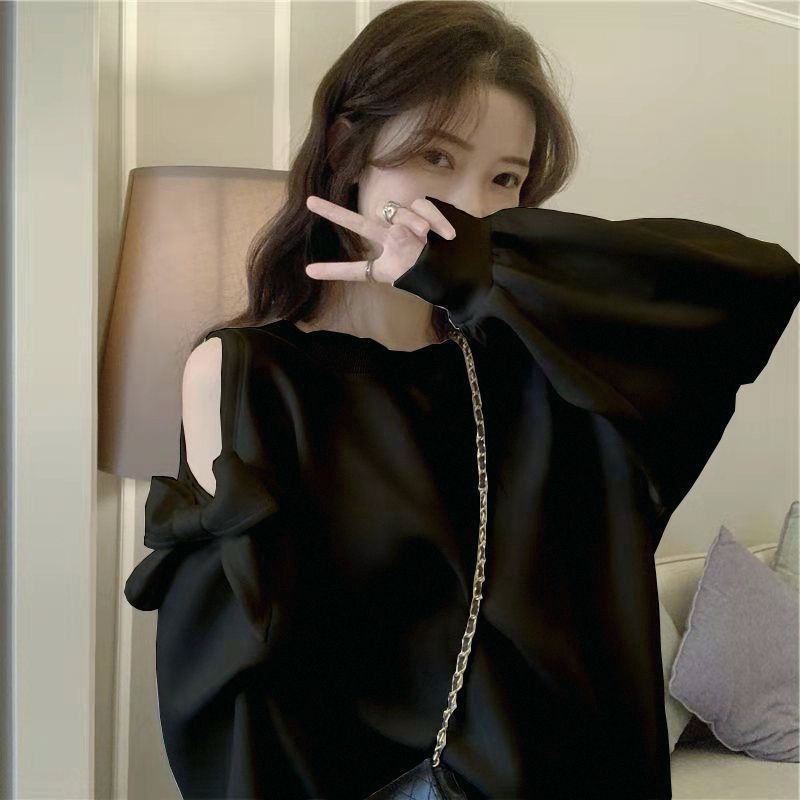 Áo Hoodie Cổ Tròn Dáng Rộng In Hình Bướm Thời Trang Xuân Thu Cho Nữ