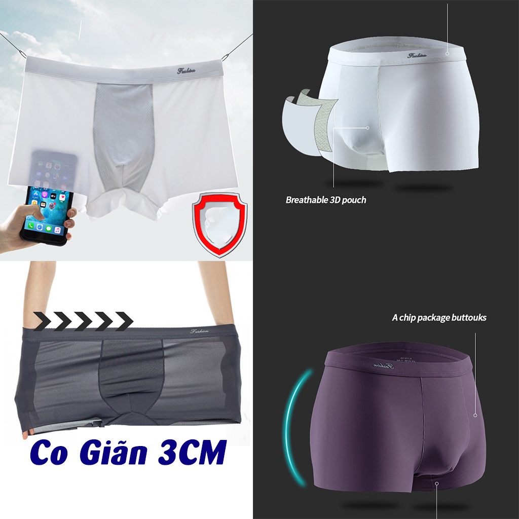 Quần lót nam vải lụa băng thoáng khí ngăn ngừa vi khuẩn thời trang cao cấp cho nam có BigSize