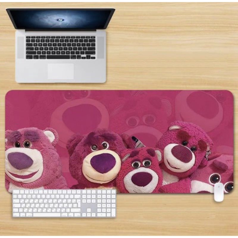 Miếng lót chuột Gấu dâu siêu xinh cỡ lớn full bàn kích thước 800*300mm