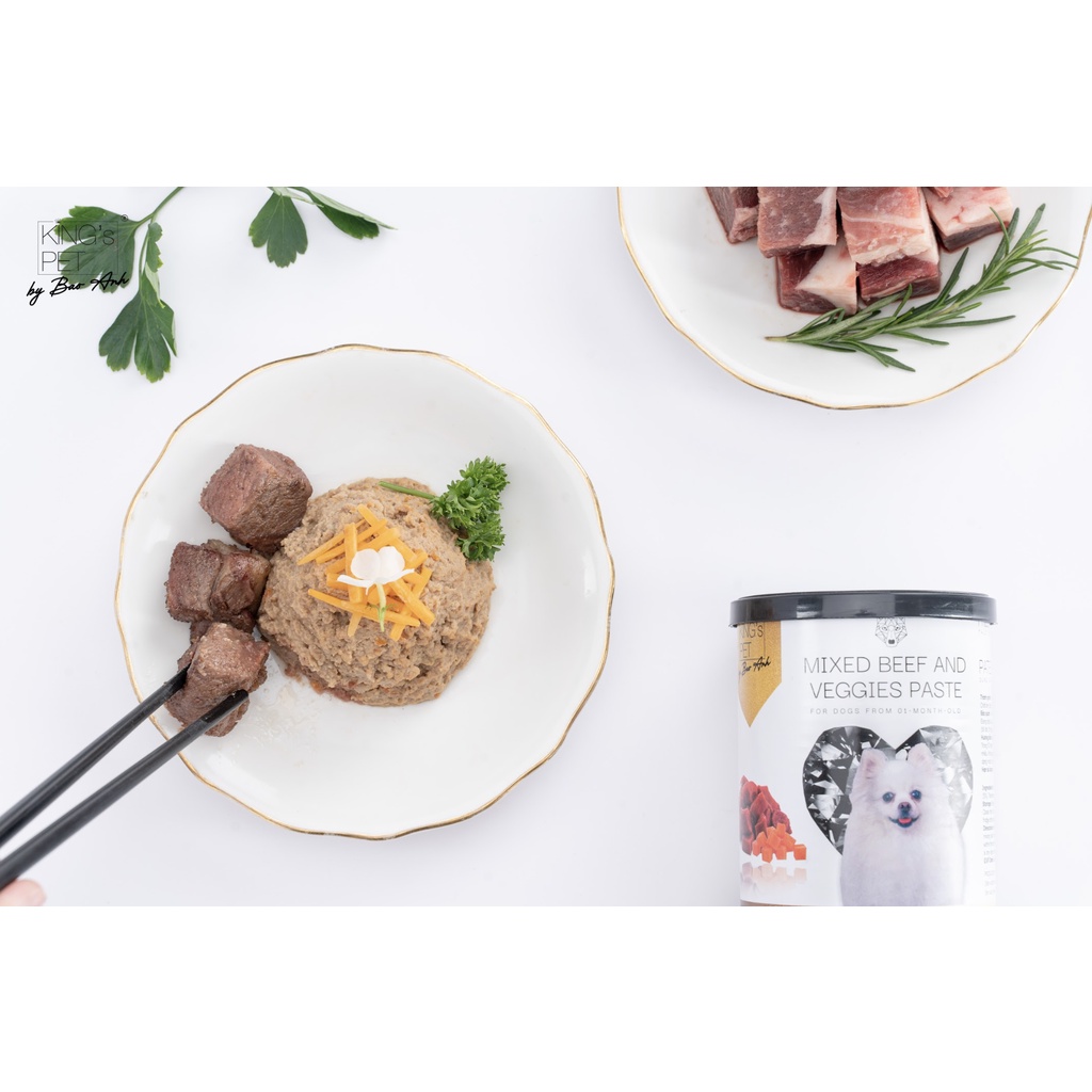 Pate lon Bò rau củ King’s Pet by Bao Anh 380g dành cho chó