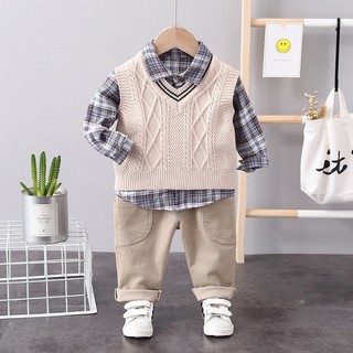 Sét bộ 3 chi tiết công tử, bộ bé trai cho bé size 8-15kg