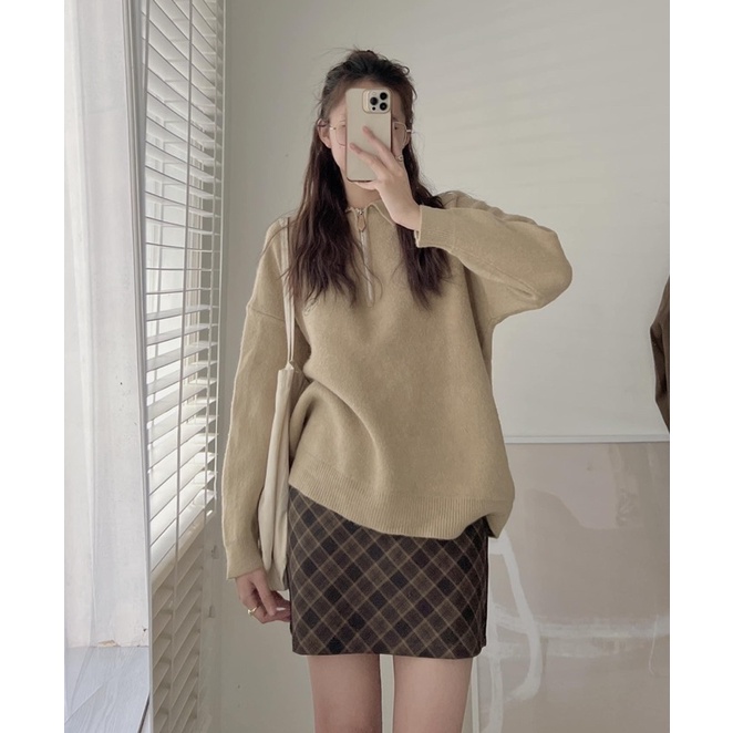 [NEW]ÁO LEN MỊN CỔ POLO KHOÁ KÉO chữ thêu ngực 2610