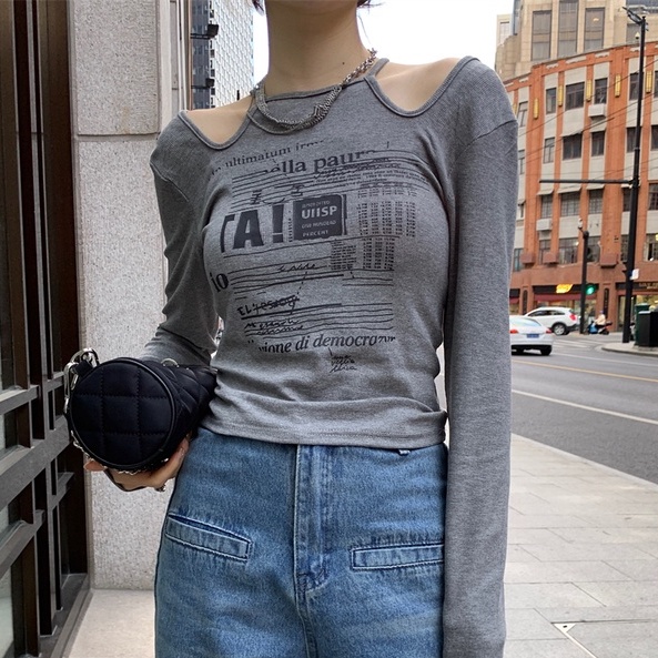 ZHELIHANGFEI Áo Dệt Kim Tay Dài Lưng Cao Dáng Ôm Quyến Rũ Cho Nữ