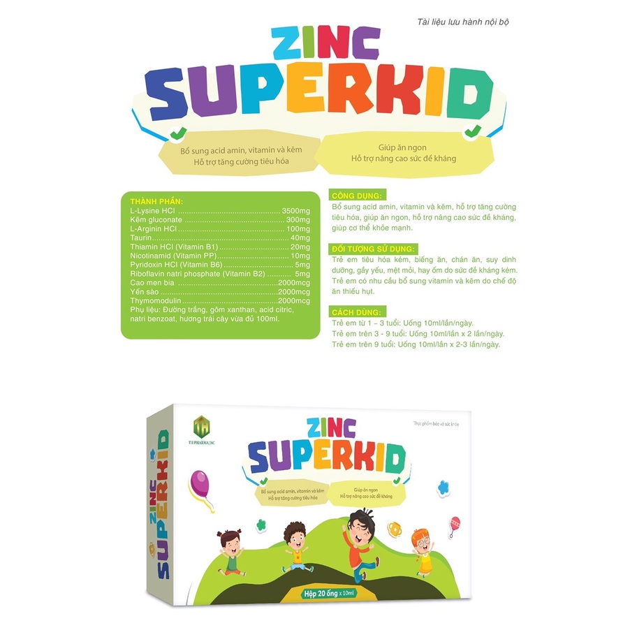 ZINC SUPERKID BÉ KHOẺ, ĂN NGON