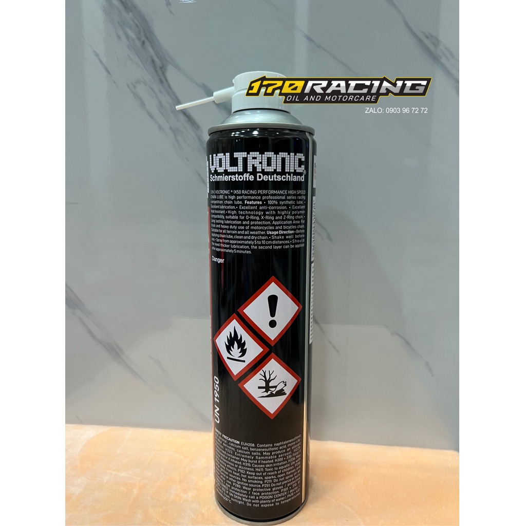 Combo( mua 1 chai tặng 1 bàn chải 3D) Chai Xịt dưỡng sên chống văng cao cấp nhập khẩu đức VOLTRONIC ix50 lube chain