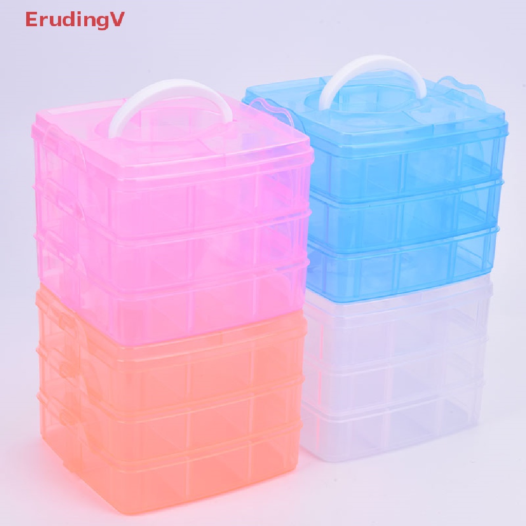 [ErudingV] Hộp Đựng Trang Sức Hạt Cườm 3 Lớp Trong Suốt [Mới]