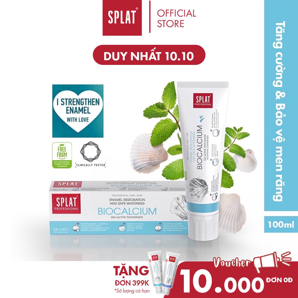 Kem Đánh Răng Bảo Vệ Men Răng SPLAT Biocalcium Professional Giảm Hình Thành Mảng Bám Và Đánh Bóng Men Răng 100ml