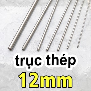 Trục thép phi 12mm đủ độ dài, ti inox, thép không rỉ, thép 304