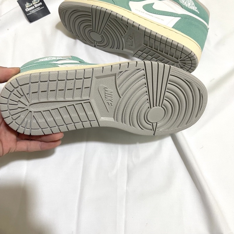 Giày Jordan xanh mint cao cổ thể thao mới, giày JD 1 xanh lá nỉ hight cao cấp full box bảo vệ