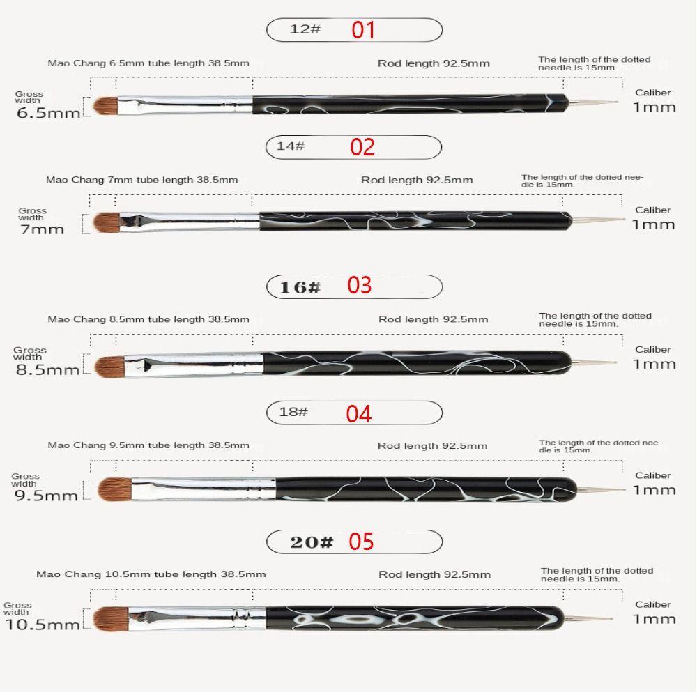 Eutus Cọ Vẽ Móng Tay Gel UV Acrylic Chấm Bi