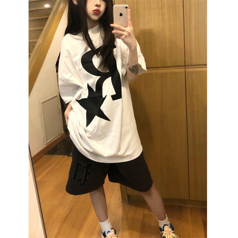 NRVP Áo Thun Unisex Mùa Hè Dáng Suông Tay Cộc Phong Cách Hàn Quốc Cho Nam Nữ