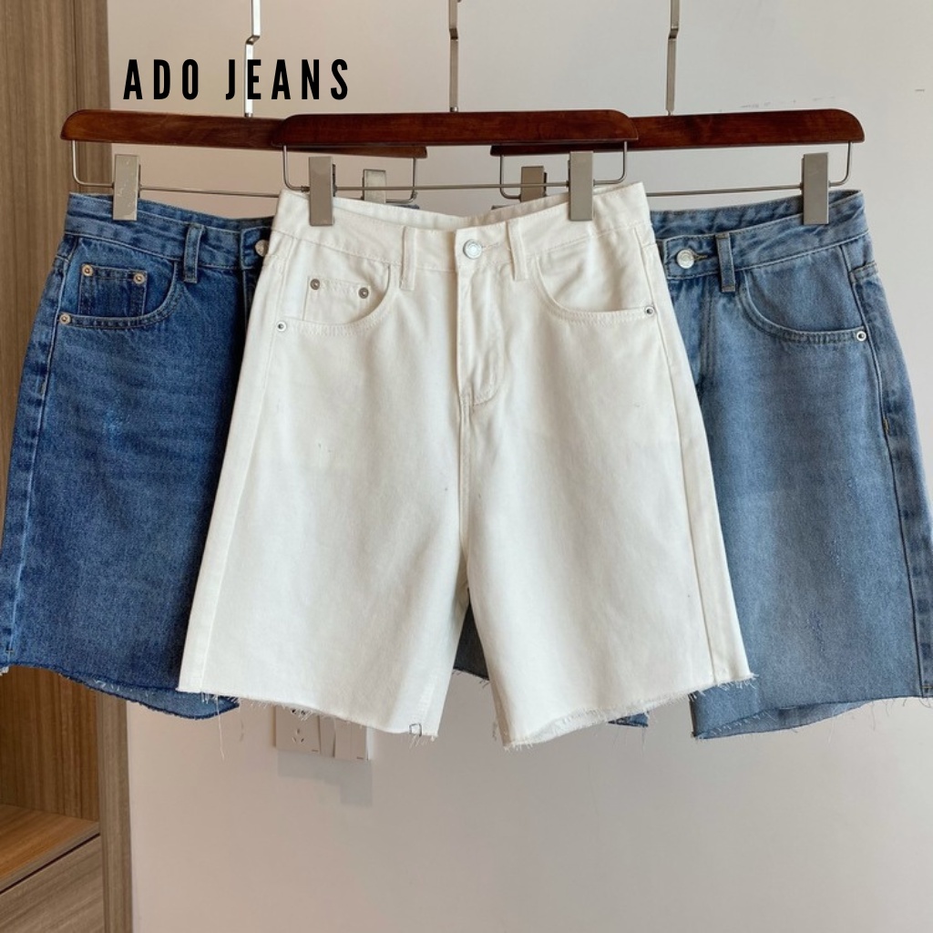 Quần lửng ngố jean lai tua phong cách Ullzang ADO JEANS (SJ1203)