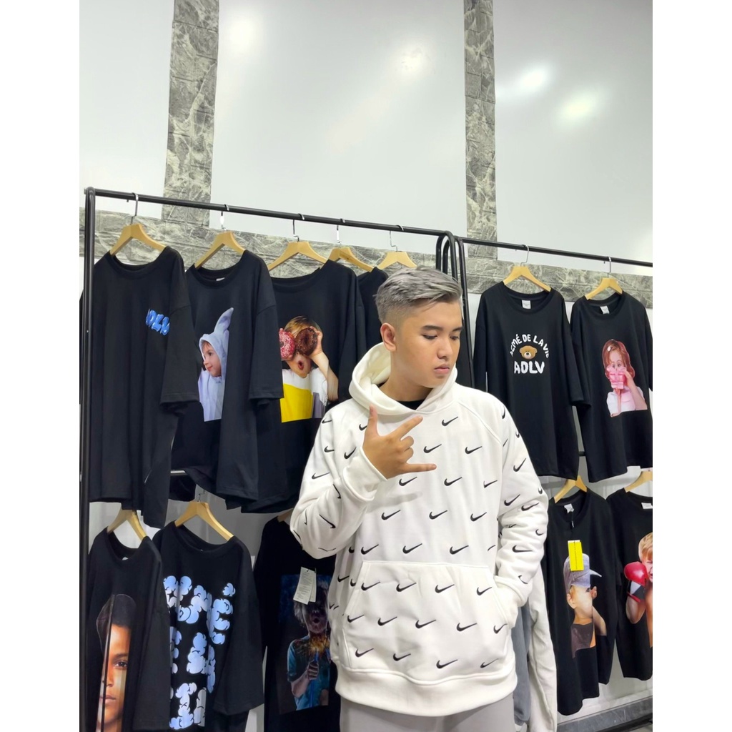 Áo Hoodie Nike Swoosh Thêu Full Vải Nỉ Hàng Chuẩn Đẹp