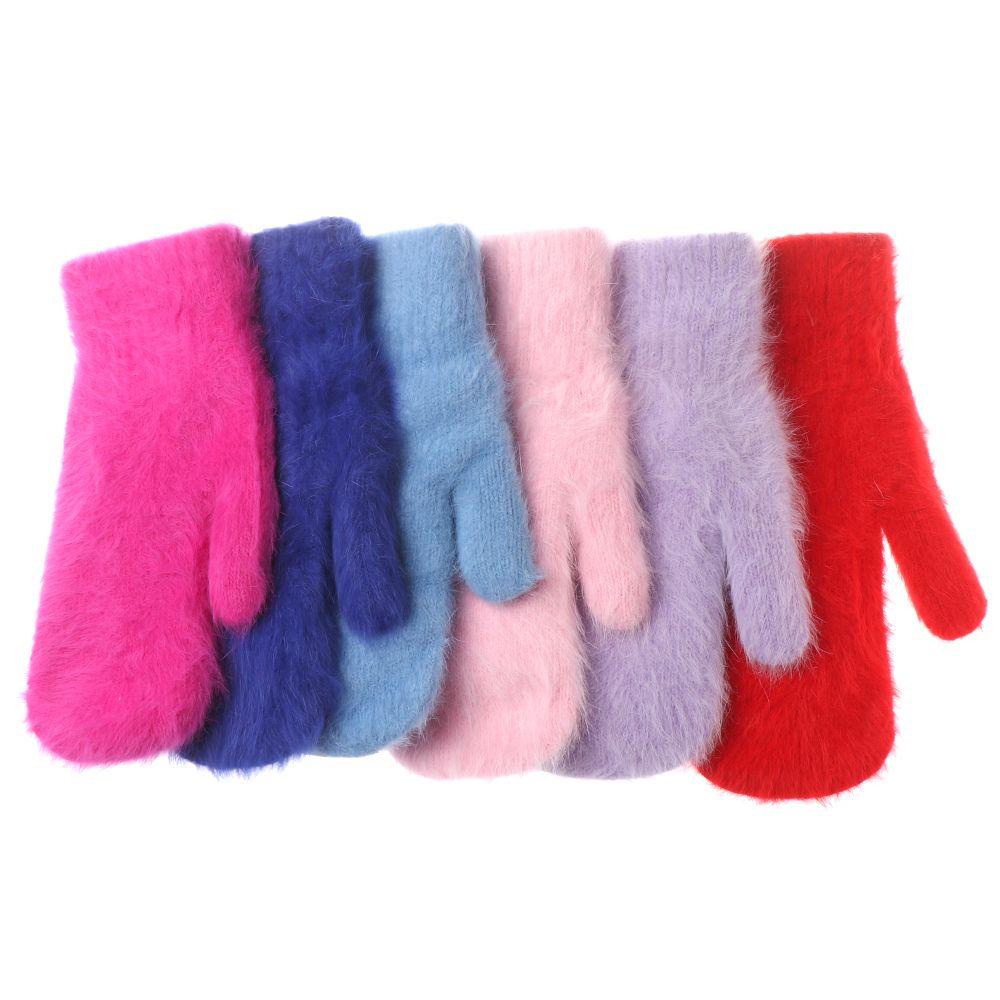 Găng Tay Lông Nhung Mềm Mại Co Giãn Màu Kẹo Ngọt