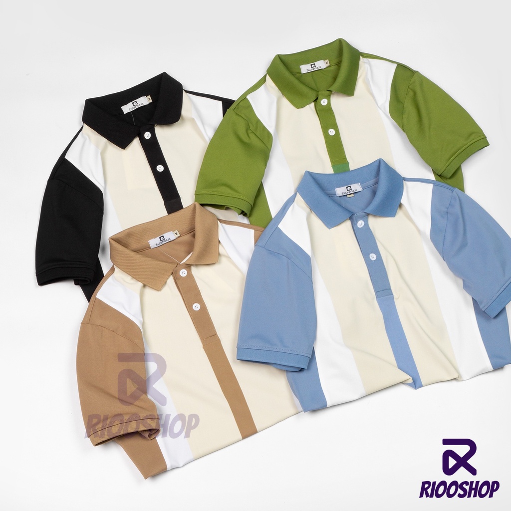 Áo thun nam có cổ, áo polo nam cao cấp tay ngắn phối màu đẹp, có size lớn, big size RIOOSHOP RSP052