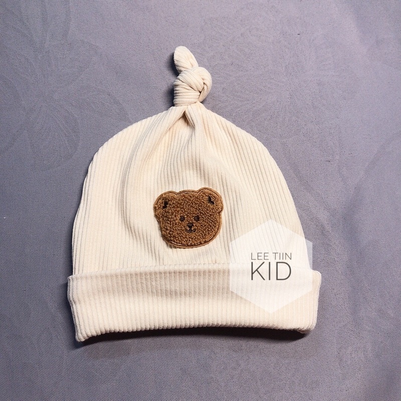 Mũ củ tỏi thêu gấu siêu mềm phong cách Hàn Quốc cho bé