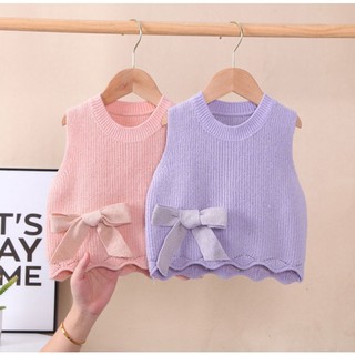 Áo gile len bé gái 6 tháng- 6 tuổi