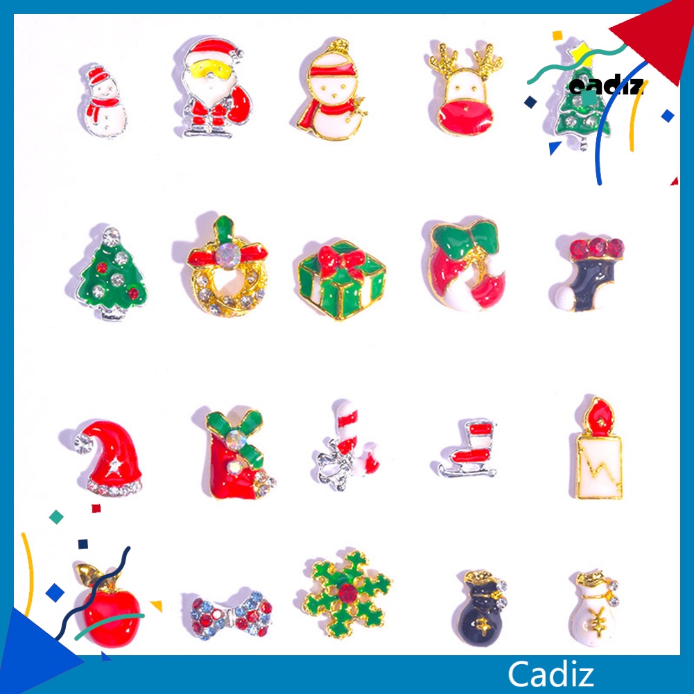 Set 10 Phụ Kiện Trang Trí Móng Tay Nghệ Thuật Chủ Đề Giáng Sinh