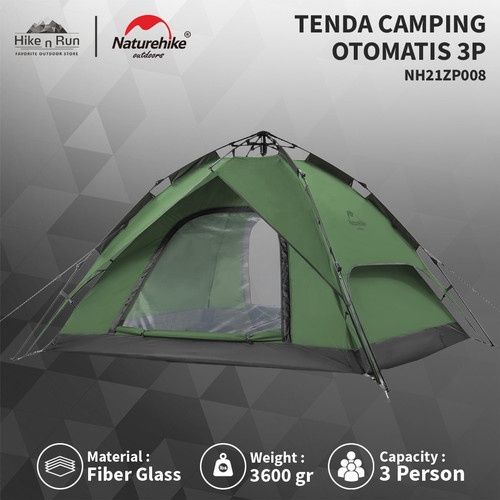 Lều tự bung 3-4 người, lều Camping dã ngoại 2 lớp cao cấp NATUREHIKE NH21ZP008