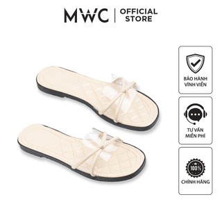 Dép Nữ MWC 3245 -Dép Quai Trong Đính Nơ Xinh Xắn Rẻ Đẹp
