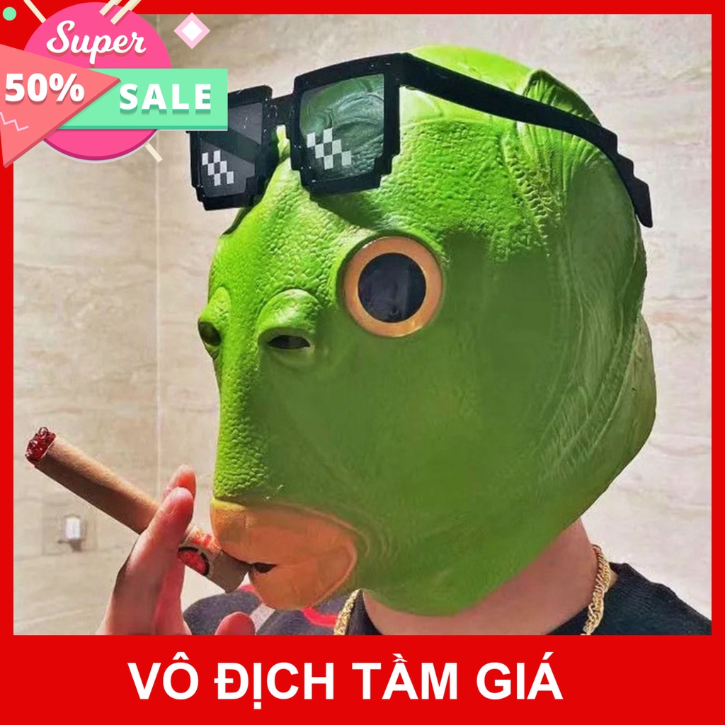 Mặt Nạ Cá da xanh, Mặt nạ ếch xanh Silicon Trùm Đầu Độc Đáo Vui Nhộn, Đồ chơi cosplay yêu quái
