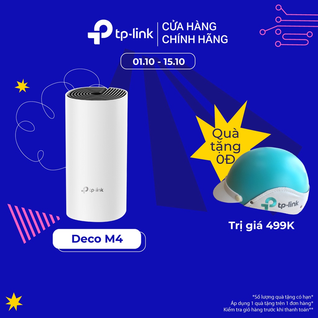 Hệ Thống Wifi Mesh TP-Link Deco M4 (1-pack) Chuẩn AC 1200Mbps Dành Cho Gia đình