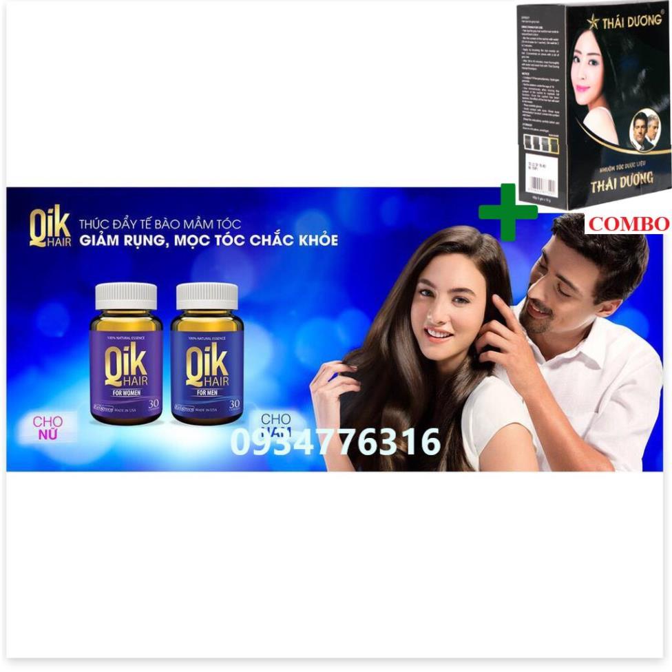Combo Gội Là Đen Thái Dương+ ✅ QIK Hair -Cải thiện tình trạng rụng tóc, kích thích mọc tóc