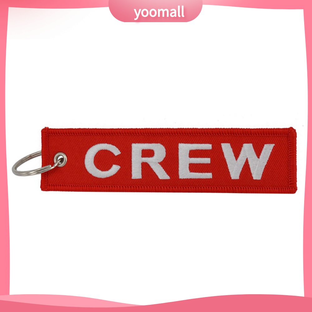 (Yoomall) Móc Chìa Khóa Xe Hơi Thêu Chữ Pilot Danger Ride or Die Crew Quà Tặng