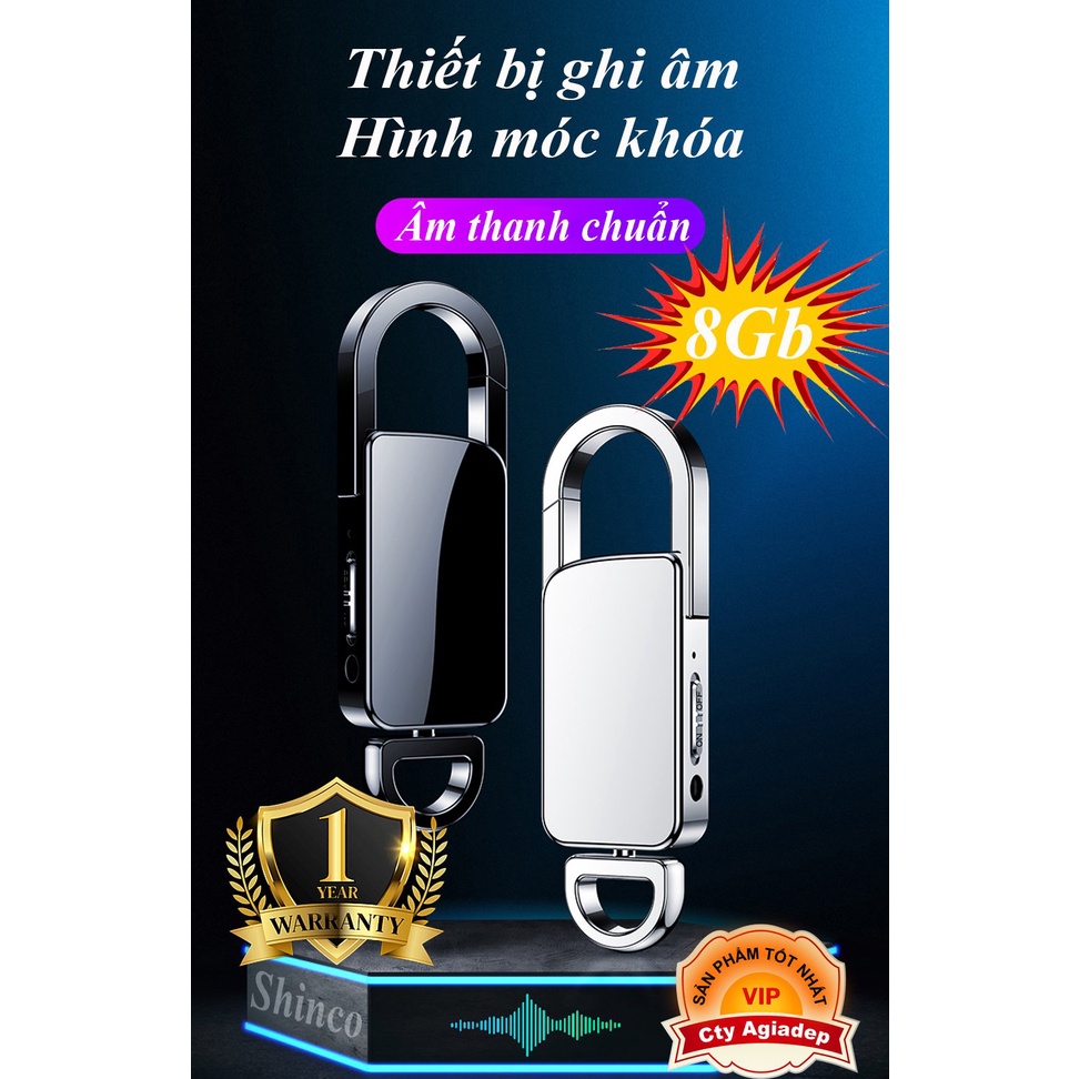 Máy ghi âm Shinco siêu xịn nhỏ gọn hình móc khóa, giấu kín, chuyên nghiệp, Đạt chuẩn chất lượng Đức