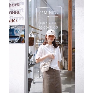 Áo thun crop cổ Polo xinh xắn