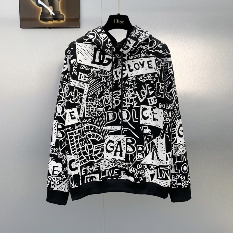 Ao hoodie Dolce Love nam nữ in hoạ tiết chữ trắng quanh áo chất nỉ cotton bo ống chun dày dặn đẹp