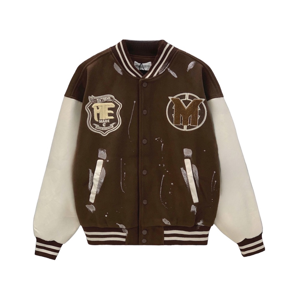 Áo Khoác VARSITY Nỉ Bông Đơn Giản Phối Họa Tiết Hình Thêu Sắc Nét, Phù Hợp Với Nam Và Nữ_THAILEN_UNISEX