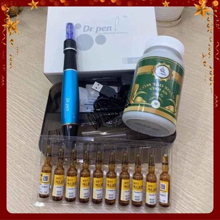 Combo máy cấy tảo tích điện A1( M5), tảo, vitamin C Hàn Quốc, 5 kim nano + tặng kèm 1 gói rửa mặt 12 miếng