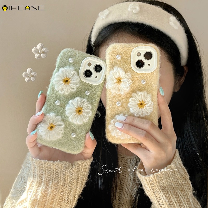 Ốp Điện Thoại Mềm Họa Tiết Hoa Cúc 3D Cho iPhone 14 Plus 14 13 12 11 Pro Max