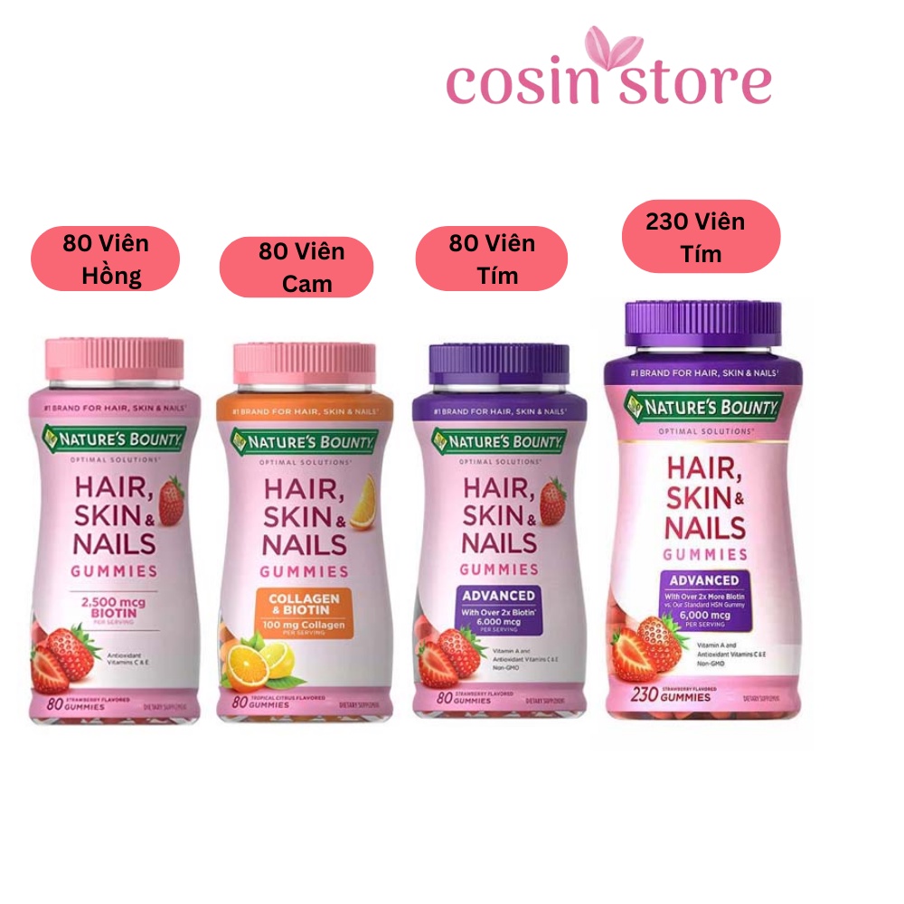 Kẹo Dẻo Nature s Bounty Hair Skin & Nails Gummies 80 Viên 230 viên