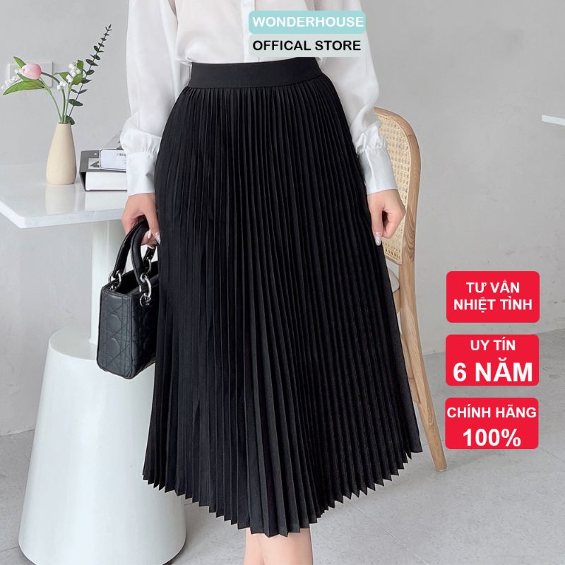 Chân váy thiết kế Wonder House xếp ly nhỏ dáng dài công sở, dạo phố nữ tính - Lyly Skirt