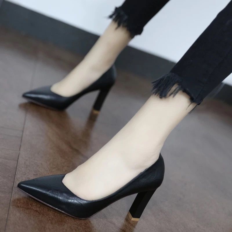 Giày Cao Gót Mũi Nhọn Thiết Kế Mới Thời Trang Mùa Xuân Thu Theo Phong Cách Âu Mỹ Cho Nữ