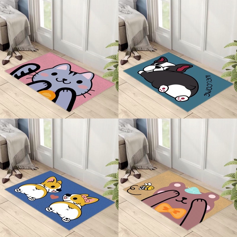 Thảm Lau Chân 3D Siêu Thấm Cực Đẹp, Chống Trơn Trượt Cho Phòng Tắm, Phòng Bếp, Phòng Khách 40x60cm