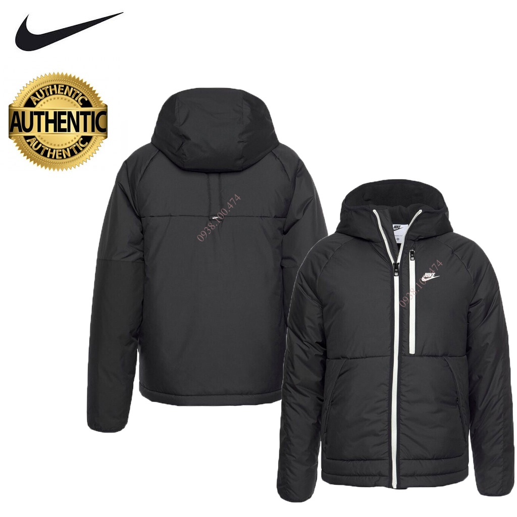 Áo khoác mùa đông nam Nike chính hãng giữ phía trong lót nỉ chần bông dày dặn giữ nhiệt giữ ấm tốt có mũ trùm đầu