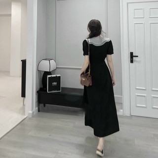 Đầm váy đi tiệc cổ bèo trắng (kèm hình thật)