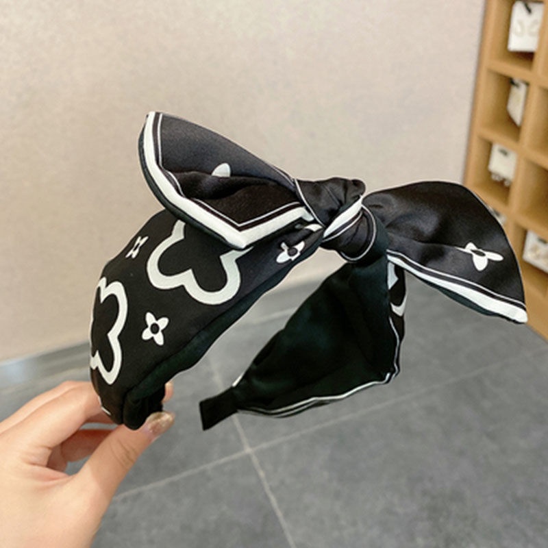 Băng Đô Bản Rộng In Họa Tiết Vintage Thời Trang Hàn Quốc